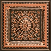 223 - La Scala 2 ft. x 2 ft. PVC Glue-up or Lay in Ceiling Tile in Antique Copper (40 sq.ft / Pack) - 10 Pieces