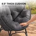 thumbnail image 3 of RADIATA Set of 2 Wicker Double Egg Chair with Ottomans, All-Weather PE Rattan Patio Stationary Chair with Thick Cushions, 420lbs Capacity, Gray, 3 of 10