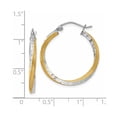 thumbnail image 6 of Auriga Fine Jewelry 14K Yellow Gold Rhodium 2.5mm Twisted Hoop Earrings for Women, 6 of 6
