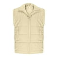 thumbnail image 6 of Puffer Vest for Women Sleeveless Stand Collar Solid Zip Up Padded Outerwear Jacket with Pockets Khaki S, 6 of 8