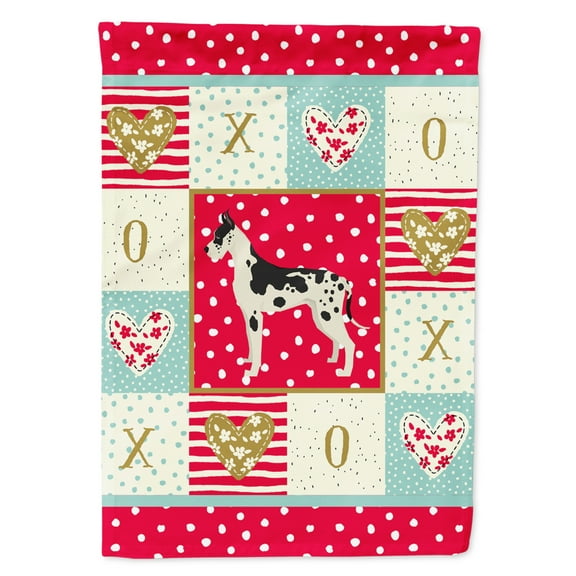 Carolines Treasures CK5932GF Great Dane Love Flag Garden Size Small multicolor