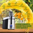 thumbnail image 3 of Hilax 5-SPEED Centrifugal Juicer Machines Vegetable and Fruit,1100W Juice Extractor with 3" Feed Chute,BPA Free,Easy to Clean,High Juice Yield,Champagne, 3 of 11