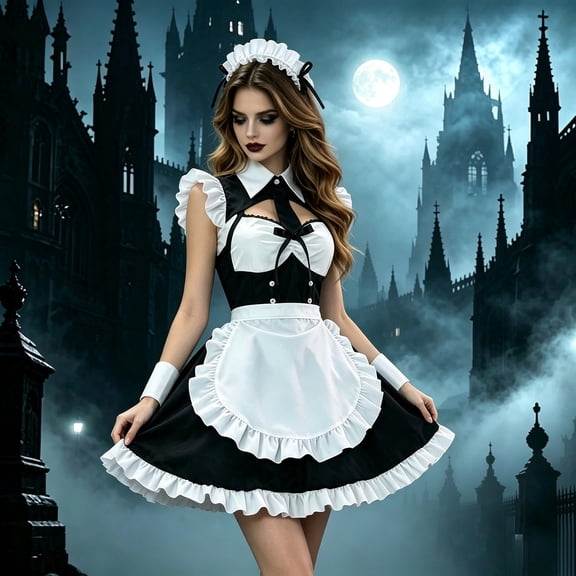 Rggeeun Halloween for Women Renaissance Women Gothic Dress Corset Dress Fly Sleeve Lapel Collar Ruffle Bow Dress Evening Party Classic,Black,2Xl