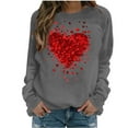 thumbnail image 2 of SOOMLON Womens Valentines Day Sweatshirts Girl Friend Valentines Gift Casual Long Sleeve Crew Neck Hoodies Tops Cute Love Heart Print Pullovers Shirts Trendy Festival Clothes 2025 Gray M, 2 of 5