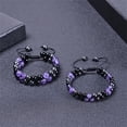 thumbnail image 2 of Monebena Triple Protection Bracelet for Women, Crystal Bracelet Amethyst Black Obsidian Hematite 8mm, Pyramid Energy Crystal Beads Bracelet Christmas Gifts for Mom Wife for Protection Balance, 2 of 8