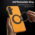 thumbnail image 3 of Allytechgroup Magnetic Case for Samsung Galaxy S24, Ring Holder Kickstand Hybrid Compatible with Magsafe & Car Mount Anti-Scratch Phone Case Cover for Women Men, Orange, 3 of 6
