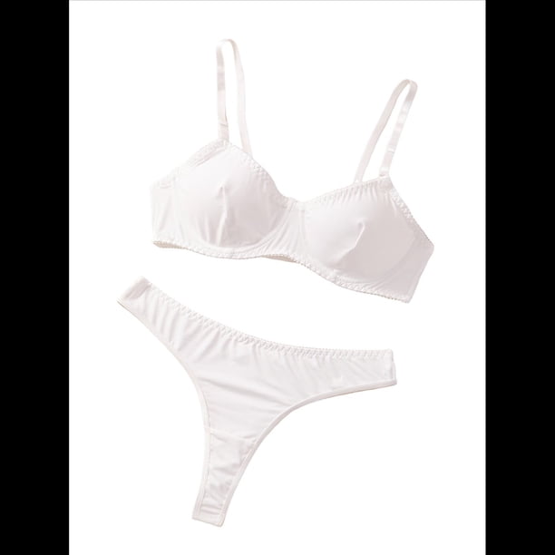 Conjunto de Ropa Interior Push Up con Aros y Estampado Floral XL