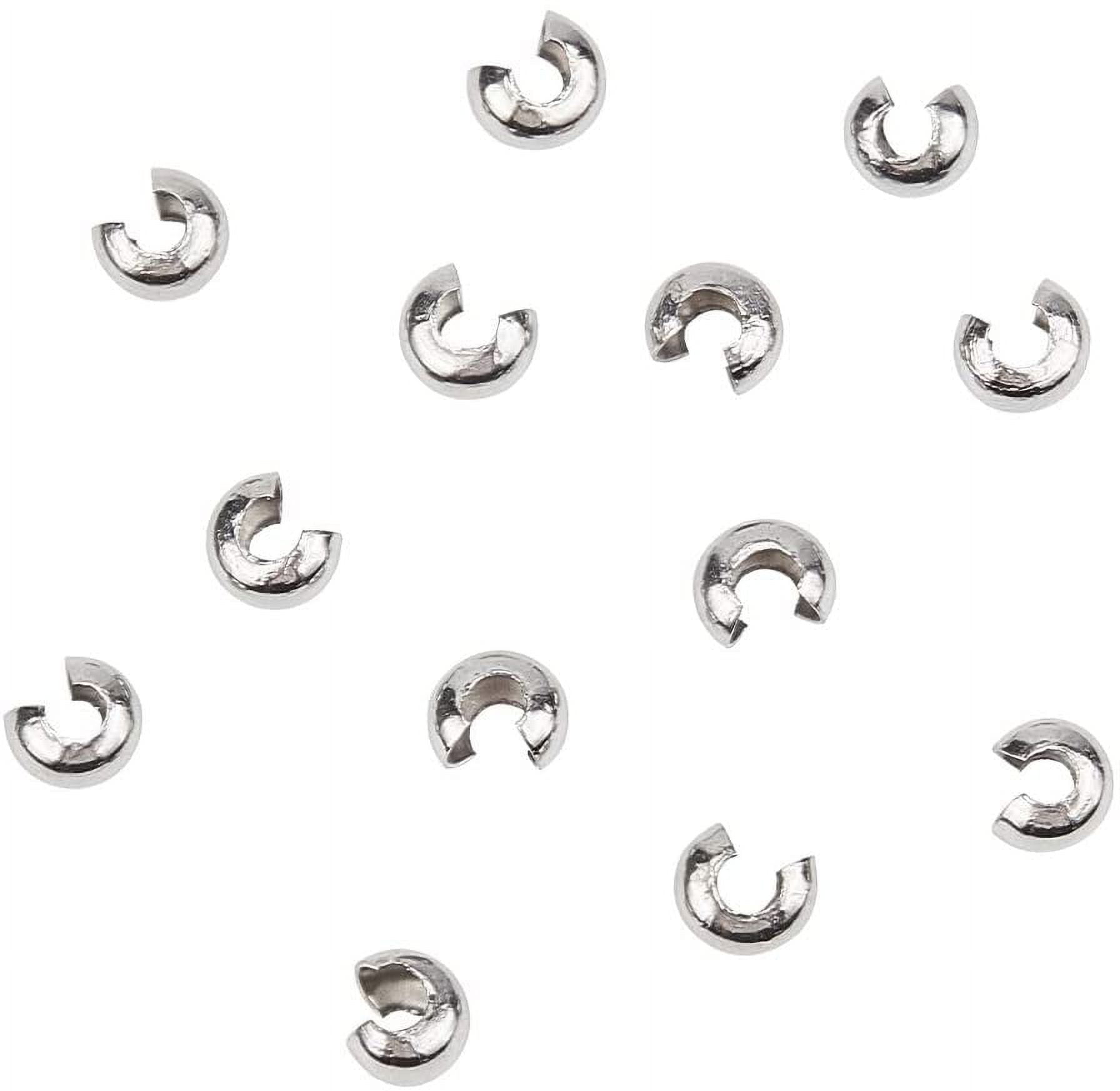 20 Crimp covers pre-opened bead metal silver plated 3mm