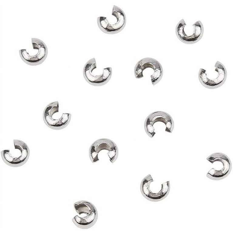 100 Pcs Silver Plated Crimp Cover for jewelry making – Madeinindia