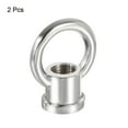 thumbnail image 3 of Uxcell 1.14"x1.38" 15kg Load M10 Thread Ring Shape Female Loop Eye Nut Zinc Alloy Silver Tone 2 pcs, 3 of 5