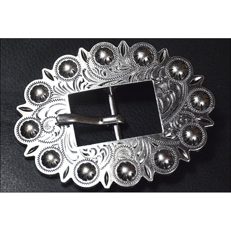 Set Of 8 Screw Back Concho Stainless Steel Leather Belt  display picture 2