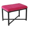 thumbnail image 1 of HomePop Ottomane Capitonnée Moderne en Bois et Velours, Fini Rose Foncé, 1 of 10