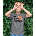 thumbnail image 4 of 7th Year Down Football Shirt for 7 Year Old Sports Theme Seventh Birthday Party Tee Granite Heather Shirt 5-6, 4 of 6