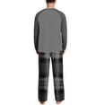 thumbnail image 7 of KyCheLot Men's Pajama Set Crewneck Long Sleeve Tees Stretchy Elastic Waist Wide Leg Pants Comfy Sleepwear, 7 of 7