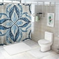 thumbnail image 7 of Pratyus Mosaic Arabesque Tile Printed Shower Curtain, Easy Care 100% Polyester Fiber, Home Bathroom Decoration with Hooks 36x72, 7 of 7