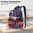 thumbnail image 6 of SCRAWLGOD July 4th Independence Day Vintage American Flag Pattern 17 Inch Backpack for School, 600D Polyester Daypack with Padded Straps, Portable Knapsack Lightweight Laptop Backpack, 6 of 7