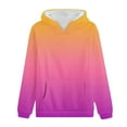 thumbnail image 4 of YUGYXL Womens Casual Long Sleeve Hoodies Trendy Gradient Color Lightweight Hooded Pullover Sweatshirt with Pocket Orange S, 4 of 4
