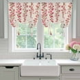 thumbnail image 4 of Butterfly Flower Balloon Curtains for Living Room/French Door, Farmhouse Country Pink Floral on Linen Tie Up Curtains 63 Inch Length Energy Saving Kitchen Curtains Shades for Windows 42"x63", 4 of 8