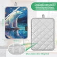 thumbnail image 3 of Pot Holders Set of 2 Heat Resistant 338℉ Kitchen Oven Gloves Potholder Cooking Baking Microwave Mitts Polar Bear in Night, 3 of 7