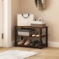 thumbnail image 4 of Pemberly Row Turn-S-Tube 3-Tier Shoe Rack in Amber Pine/Black, 4 of 6