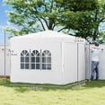 thumbnail image 3 of Outsunny 10' x 10' Pop-Up Canopy Tent, Sidewalls, Carry Bag Included, White, 3 of 10