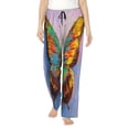thumbnail image 2 of Kdxio Women's Comfy Stretch Oil Painting Beautiful ButterflyPrint Drawstring Pajama Pants-Small, 2 of 9