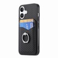 thumbnail image 2 of For Iphone 16 Plus Carbon Fiber Card Wallet Ring Phone Case(Black),iPhone 14 Pro Max, 2 of 6