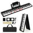 thumbnail image 1 of Topbuy 88-Key Piano Keyboard Foldable Full Size Semi Weighted Electronic Keyboard with Split Function, 1 of 9