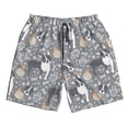 thumbnail image 3 of Uemuo Cute Dog And Flowers Pattern Men's Swim Trunks Hawaiian Beach Bathing Suit Swimsuits Beach Quick-Dry Shorts with Pockets-Large, 3 of 9