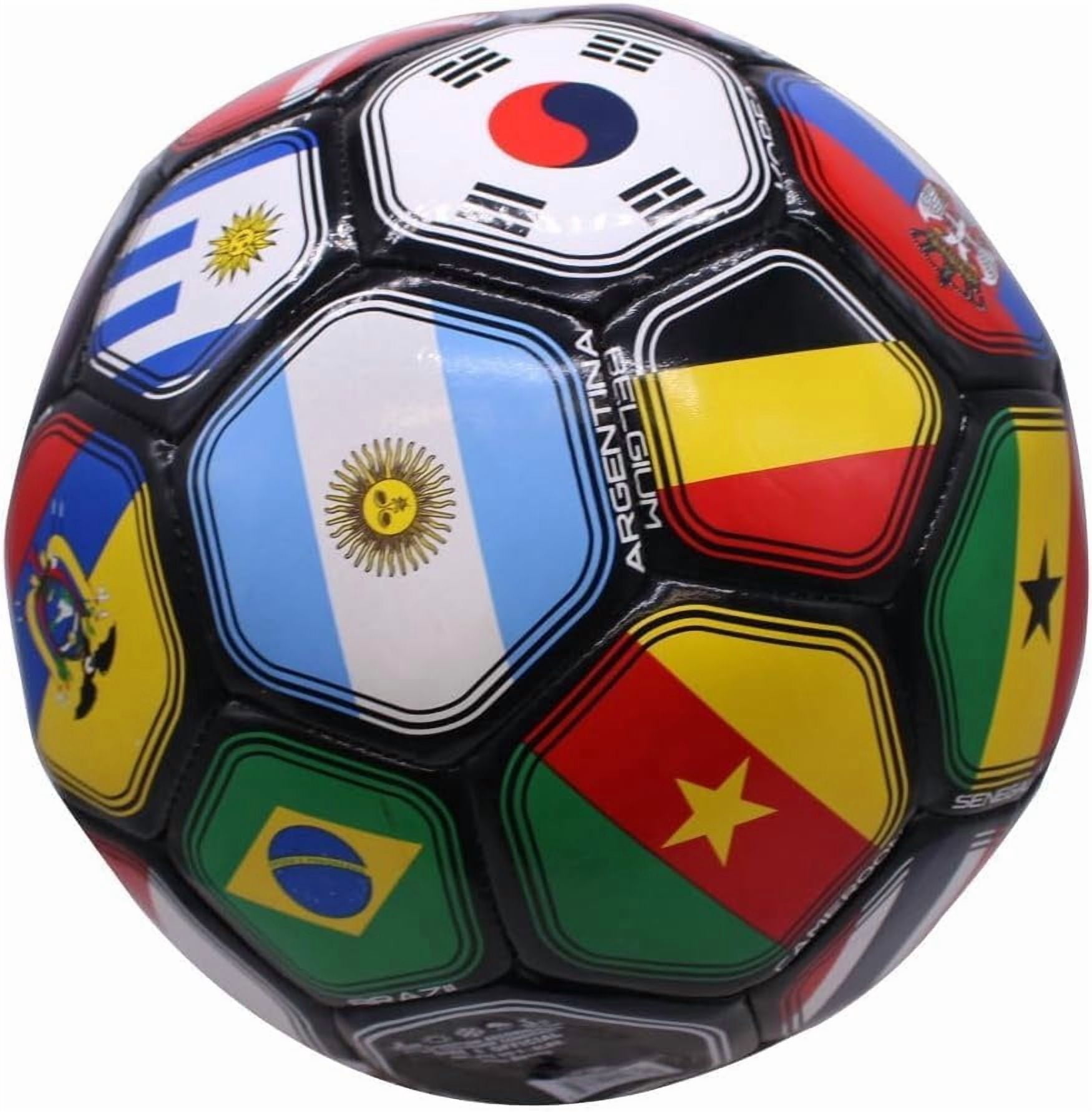 Country Flags Soccer Ball Size 5, World Club National Teams, Flag Soccer Ball - Black