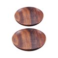 thumbnail image 2 of ZEHUANYU 2Pcs Food Plates Household Salad Plates Multipurpose Table Wares (Dark Wood Color), 2 of 5
