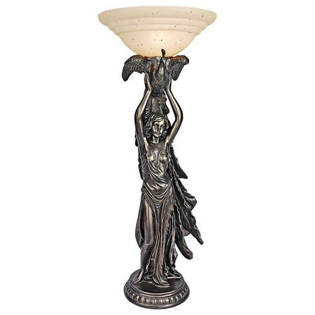 Bronze Peacock - Design Toscano The Peacock Goddess Torchiere Tabletop Lamp