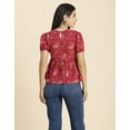thumbnail image 3 of Moomaya Womens Short Puff Sleeves Peplum Top, V Neck Cotton Crop Top, 3 of 8