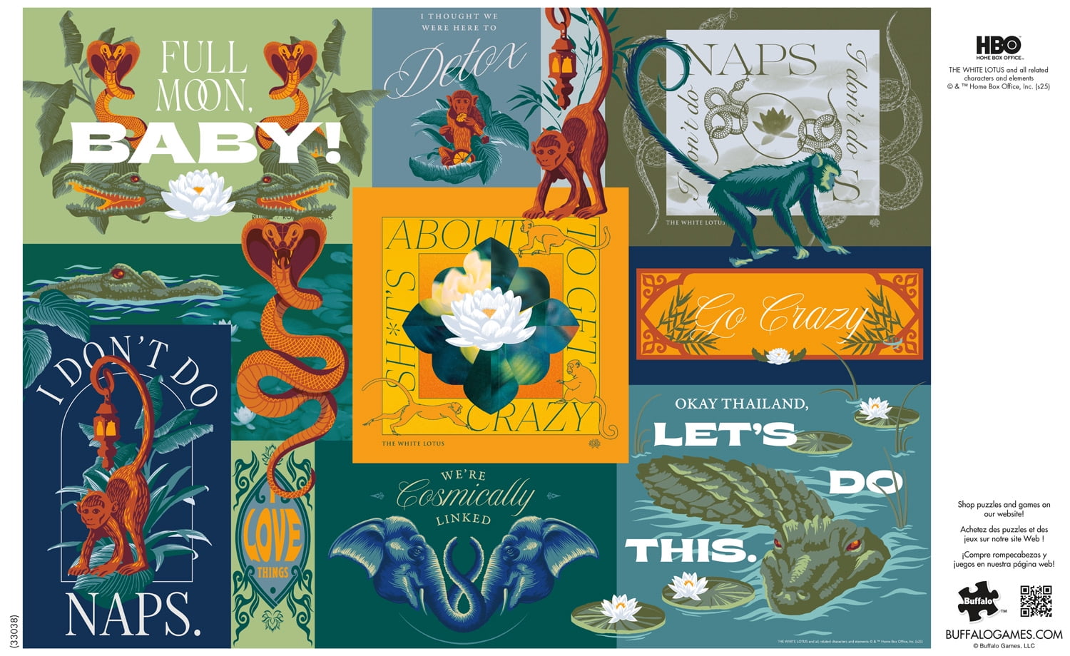 Buffalo Games White Lotus Collage 500-Piece Interlocking Jigsaw Puzzle for Adults Ages 14-99 Years