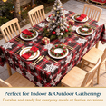 thumbnail image 6 of ComfiTime Christmas Vinyl Tablecloth – 60 x 84 Waterproof Table Cover with Flannel Backing for 4-8 ft Square Table, Spillproof, Wipe Clean, Non-Slip, Indoor/Outdoor Use for Dining/Party/Picnic, 6 of 11