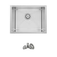thumbnail image 2 of Azuni Calais Dual Mount 22" Stainless Steel Single Bowl Laundry Sink with Strainer C122, 2 of 10