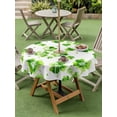 thumbnail image 3 of Outdoor Tablecloth with Umbrella Hole and Zipper, St. Patrick's Day Round Table Cloth 60 Inch Waterproof Tablecloth, Watercolor Lucky Shamrock Polka Dots Green Picnic Table Cover for Patio Camping, 3 of 7