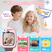 1.83 Kids Smart Watch for Girls HD Touch Screen with 39 Educational Games, Camera, Pedometer, Alarm Clock, ABC Learning, Music Player, Birthday Gift for Boys Girls Ages 5-12