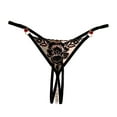 thumbnail image 1 of Gibobby Tangas de mujer ilusion Calzoncillos de encaje sexy para mujer Bragas ahuecadas Bragas de encaje de ganchillo Tangas G String Lencería Ropa interior(Negro,Talla única), 1 of 3