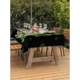 thumbnail image 2 of St Patrick's Day Outdoor Tablecloth - 60x102 Inch Rectangle Dining Table Cover, Shamrock Leaf Coffee Cups Books Dark Green Waterproof Outdoor Table Cloth with Umbrella Hole & Zipper for Picnic/Patio, 2 of 7