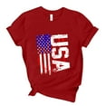 thumbnail image 4 of LGASWYX Spring Tops For Women 2024 Women Casual Independence Day Flag Print T Shirt Short Sleeve Shirt Loose Blouse Tops Tshirts (Red2,S), 4 of 5
