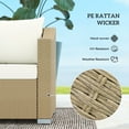 thumbnail image 3 of Outsunny 3 Seater Patio Wicker Sofa, Outdoor Furniture Rattan Couch with Cushions, Throw Pillows, for Garden, Backyard, Porch, Cream White, 3 of 9