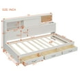 thumbnail image 2 of Harper & Bright Designs Twin Size Daybed with 3 Storage Drawers and a Set of Sockets and USB Ports, Wooden Bedframe with Upper Soft Board for Bedroom Guestroom, White, 2 of 13