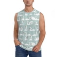 thumbnail image 3 of Uemuo White Swan Pattern Men's Sleeveless T-Shirt,Muscle Athletic Tank Top, Moisture-wicking Quick-dry Breathable Classic Tee Top for Gym Run Outdoor Sports-3X-Large, 3 of 8
