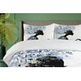 thumbnail image 4 of Ambesonne Retro Duvet Cover Set, Flower Haired Snowflakes, 2-Calking, Slate Blue and Black, 4 of 7