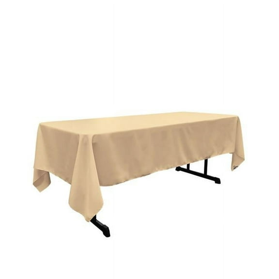 TCpop60x126-KhakiP03 Polyester Poplin Rectangular Tablecloth, Khaki - 60 x 126 in.