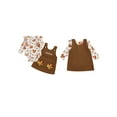 thumbnail image 2 of Miaouyo Baby Girls Skirt Set, Long Sleeve Turkey Print Romper with Embroidery Overall Dress Thanksgiving Clothes, 2 of 9