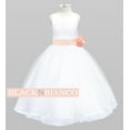 thumbnail image 2 of Black N Bianco Tulle Flower Girl Dress White w/ Colored Sash, Bow and Flower, 2 of 2