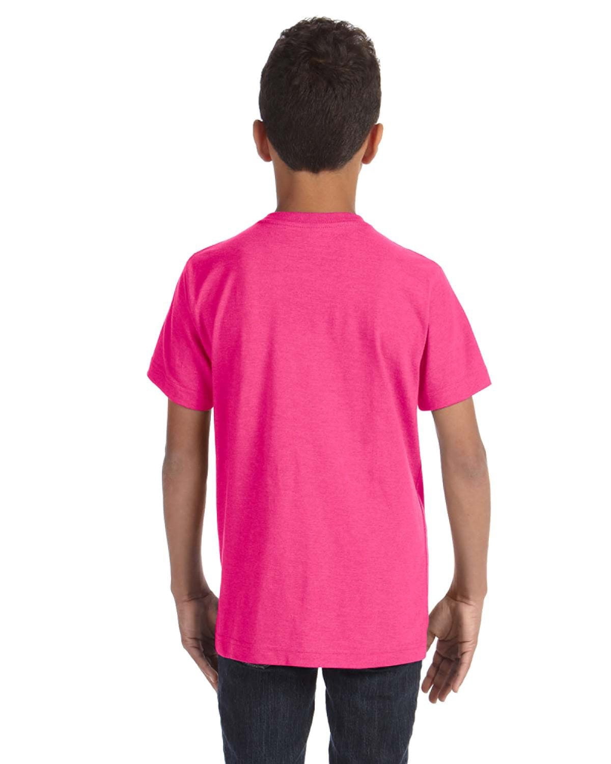 Aquaguard 100% Cotton Boys t-Shirts Crew Neck Short Sleeve Kids Toddler Tee - XS - Vintage Hot Pink