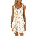 thumbnail image 2 of Pop Seller Women's Summer Sexy Suspender Dress Sleeveless Printed Dress Mini Sling Dress White S, 2 of 5